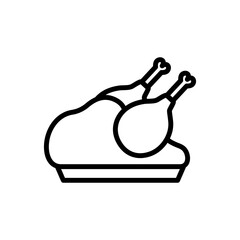 Chicken leg line icon. Food icon. Chicken icon isolated on white background. Transparent background, minimalist symbol. Vector images
