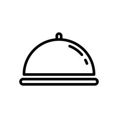 Movable food cover line icon. Food icon. Restaurant icon isolated on white background. Transparent background, minimalist symbol. Vector images