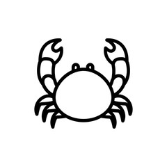Crab line icon. Food icon. Sea food icon isolated on white background. Transparent background, minimalist symbol. Vector images