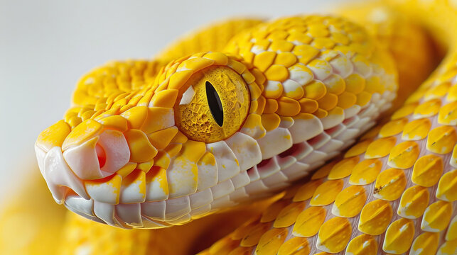 close up of a yellow snake