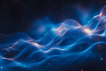 Fototapeta premium A blue wave with a lot of sparkles in it