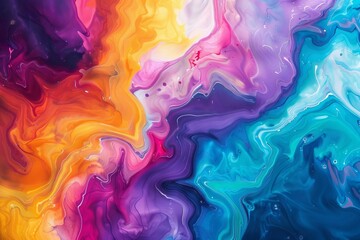 abstract fluid art background in vibrant rainbow colors creative design