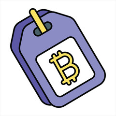 Bitcoin and Cryptocurrency Color Outline Icon Style