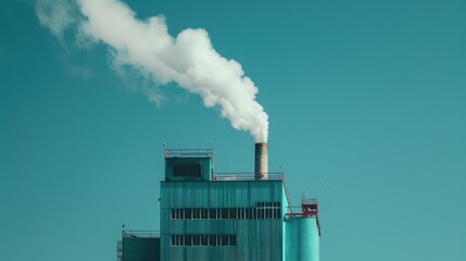 A factory with smoke streams coming out, Smoke coming out of factory chimneys - obrazy, fototapety, plakaty