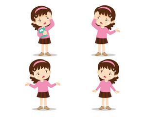 girl thirsty from heat of the summer sun