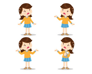 girl thirsty from heat of the summer sun