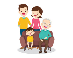 Big happy multi-generational family siblings relatives portrait