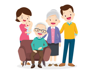 Big happy multi-generational family siblings relatives portrait