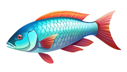 Fototapeta premium This is a beautiful and unique fish. It has a vibrant blue body with red and yellow fins. It would make a great addition to any aquarium.
