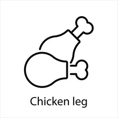 Chicken leg vector icon
