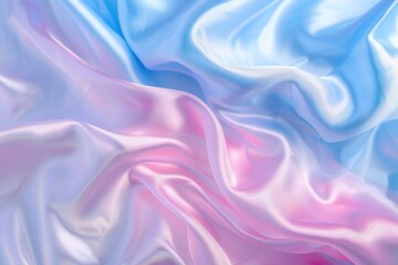 Elegant Pink and Blue Silky Fabric Waves Texture Background