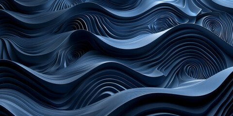 Obraz premium 3d dark blue wave background 