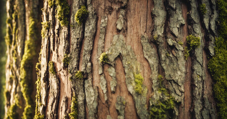 Detailed close-up of textured tree bark