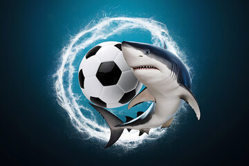 soccer ball on blue background