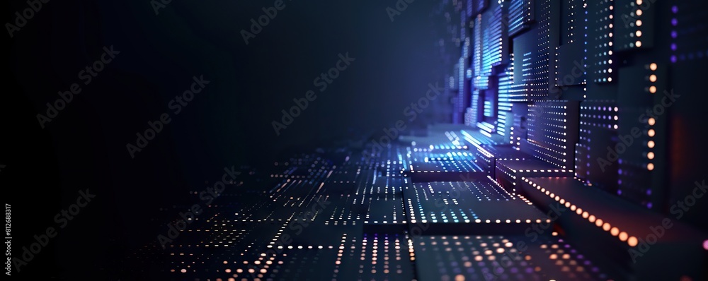 Poster digital background perfect for tech processes, neural networks, artificial intelligence, data transf