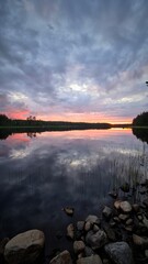 sunset over the lake