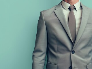 Crisp image of a male executive s torso in a charcoal grey suit, symbolizing his role in steering the company through ongoing challenges