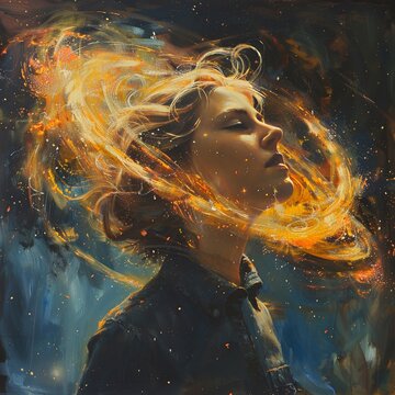 a human atom splitting reality into parallel dimensions