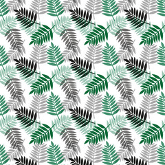 Tropical background with colorful palm leaves. Seamless floral pattern. Nature organic background. fashion fabric texture, seamless vector pattern