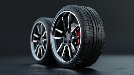 A collection of various car wheels showcased as a set