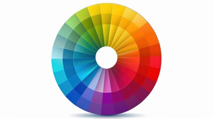 Obraz premium A vibrant color wheel isolated on a white background, depicted in vector format