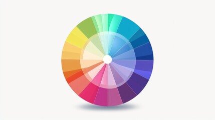 Obraz premium A vibrant color wheel isolated on a white background, depicted in vector format