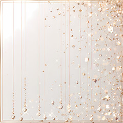 Sophisticated and Modern Rectangular Frame in Shiny Rose Gold Finish Surrounded by Glittering Crystals on a Clear Background - Ideal for Glamorous Events or Luxury Products