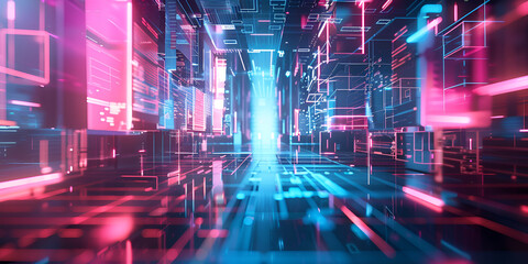 Abstract data technology wallpaper Connecting dots and lines on dark background 3d render
