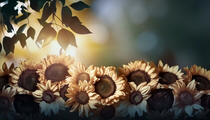 Full blooming sunflower background.