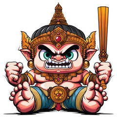 Thai giant cartoon chibi style.