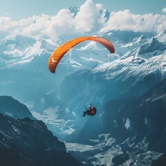 Fearless Solo Paraglider Soars Over Majestic Alps Chasing Thrill and Liberating Adventure in Breathtaking Scenery