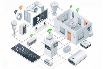 Obraz premium Camera systems integrate artificial intelligence security with pressure mats for enhanced property protection, utilizing protective measures and anomaly tracking for secure video verification.