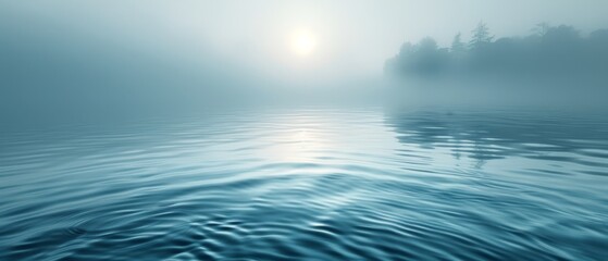 Obraz premium The water is calm and still, with a beautiful blue color