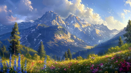 beauty of summer mountains