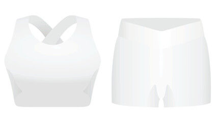 Crop top and shorts. vector