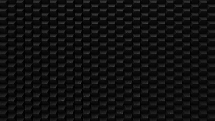 prisms abstract black concrete background brutalist. Dark 3d geometric texture illustration. Dark grid pattern. Pure black obscure tile wallpaper. Elegant brutalist. geometric black concrete prisms