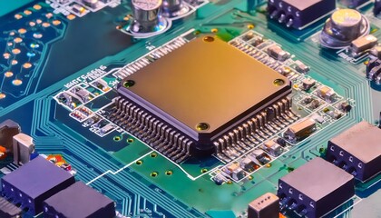Close image of a board with micro chips