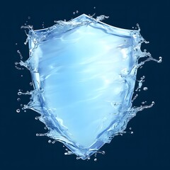 A shield made of water that stops splashes on a light blue background.

