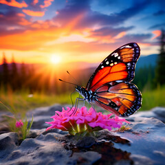 A colorful butterfly beautiful landscape photo