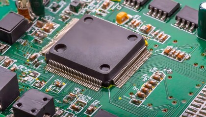 Close image of a board with micro chips