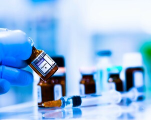 Vaccine bottles and syringes for preventing hepatitis B virus.