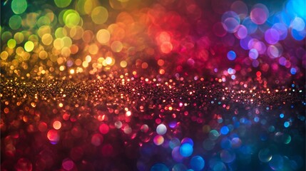 Art of sparkling rainbow glitters.