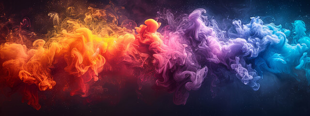 Colorful Swirling Smoke Patterns on Vibrant Backgrounds