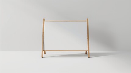 A-frame banner mockup with a blank wooden frame isolated on a white background.