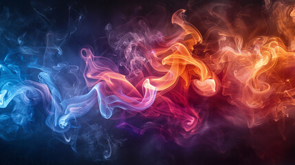 Vibrant Colorful Smoke Background with Swirling Rainbow Patterns