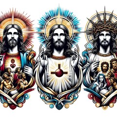 Fototapeta premium Many jesus christ art realistic attractive has illustrative meaning illustrator.