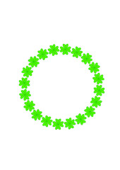 frame, border, circle, cloverleaf, copy space, floral,