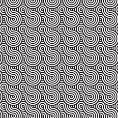 Fototapeta premium A mesmerizing black and white pattern with circles, creating a captivating visual experience.