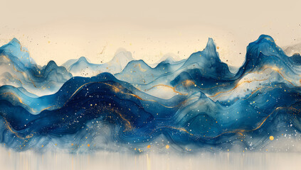 Whimsical Watercolor Waves: Abstract Background