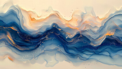 Bold Watercolor Waves: Abstract Artistic Background